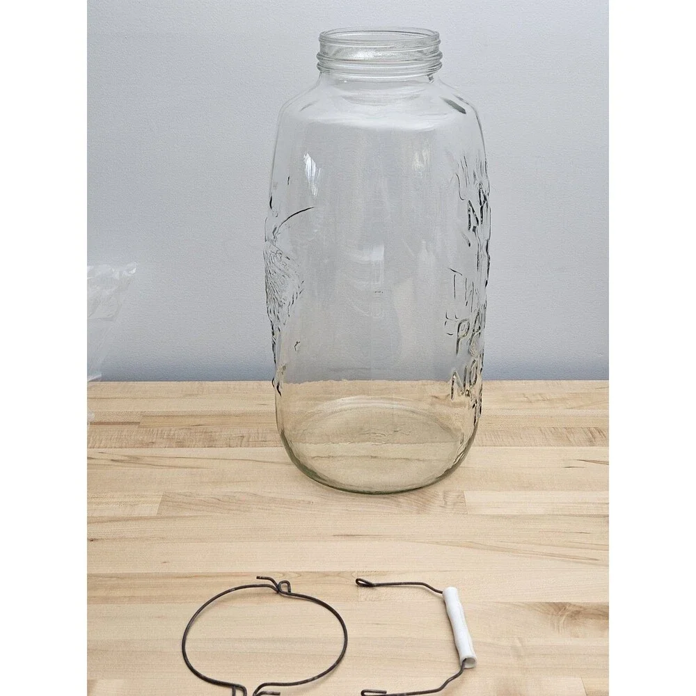 GIANT Vintage Mason Jar 18” Clear Patent Nov 30th 1858 Eagle 5 Gallon w/ Handle